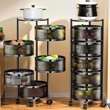 6 Ebenen Rollregal Servierwagen Küchenwagen Obstregal Gemüseregal Etagenwagen Rk