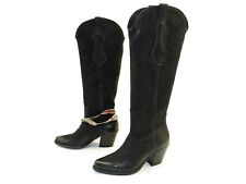 Felmini Damen Western Cowboy Boots Winterstiefel Stiefel Leder Schwarz Gr.36