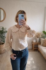 Damen Bluse Vichy beige