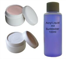 2x 20g Acryl Pulver Weiß / Cover 100ml Liquid Puder Make-Up French Acrylnägel