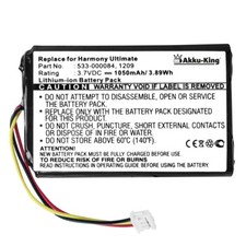 Akku für Fernbedienung Logitech Harmony Ultimate One - ersetzt 533-000083 1209