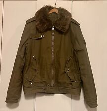 Energie GOLD Khaki grün Cotton Jacket Size XL mit Fellbesatz Fellkragen