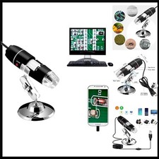 Tragbares 40-1000x Mikroskop mit 8 LED-Lichtern – Für Schüler und Ingenieure