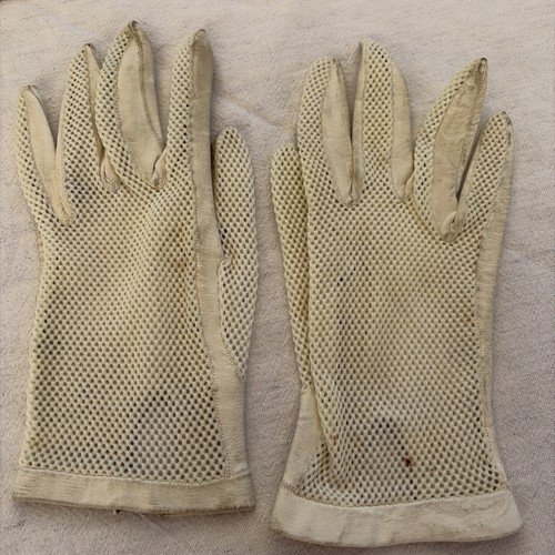 Vintage netz leder handschuhe - netz/leder,