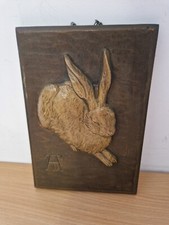 Vintage Albrecht Dürer Hase Relief Gipsbild, Deko Nostalgie historisch