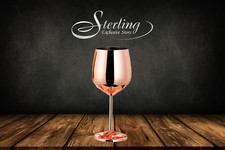 Edelstahl Weinglas 450ml roségold, Rotweinglas, Kelch Edel Luxus Bruchfest