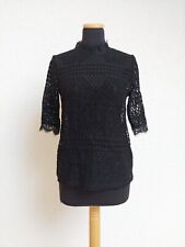 Schwarze Spitzen Bluse von