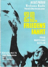 16F)  29. Friedensfahrt 1976,  Programm Heft 32 Seiten Radrennen Werbung