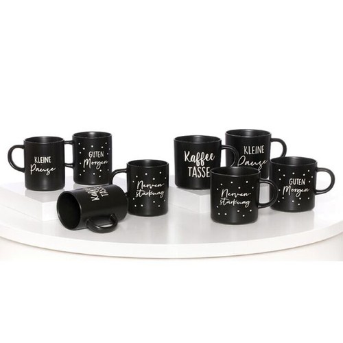 Kaffeebecher schwarz mit