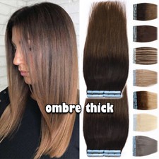 40 Tressen Ombre Tape In Echthaar Remy Hair Extensions Glatt Haarverlängerungs A