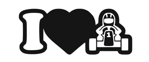 Love kart aufkleber - love, go