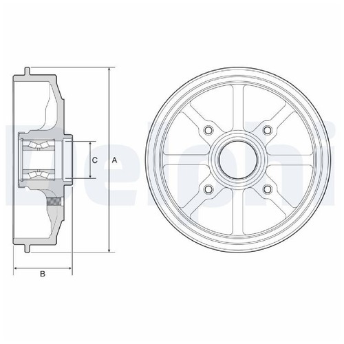 Bremstrommel hinten für - 2x,