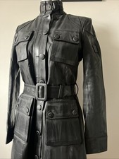 Belstaff Damen Mantel Schwarz Gewachst Hr. 40 (XS) NEU