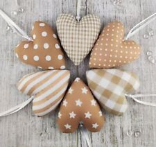 Tilda Stoffherzen in beige zur Deko genäht Herz aus Stoff / Tischdeko 