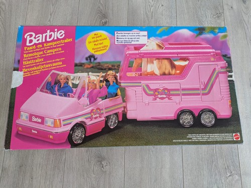 Barbie horse trailer camping - trailer,