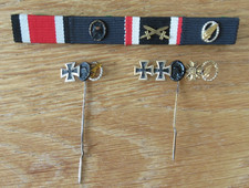 4er Feldspange + 2x Miniatur Orden Nadeln / Fallschirmjäger / Ausführung 1957