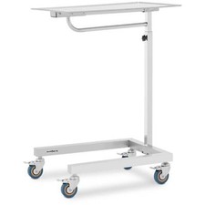 Instrumententisch 3 Räder 600 x 400 mm höhenverstellbar Edelstahl / Gummi