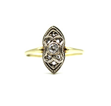 585 Gelbgold Ring Rosenschliff Brillant ca 0,08 ct. H / SI Damenring RW 54