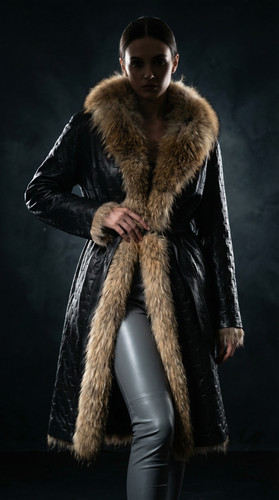 Finn raccoon leder mantel - finn-raccoon-,