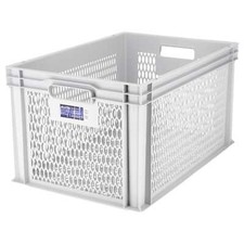 Alutec Industrie Stapelbehälter grau Stapelbox Aufbewahrungsboxen Obstkiste 70 L