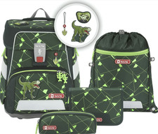 Step by Step Space Shine Schulranzen Set 4tlg Dino Night Jungen Rucksack Grün