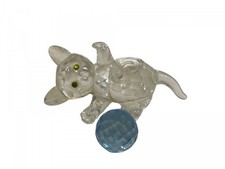  Swarovski Figur 631857 Katze mit blauen Ball 5 cm. Top Zustand