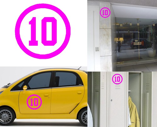 Number sticker vinyl cut - sticker,