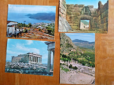4 Alte Ansichtskarten Griechenland Parthenon, Mykene, Aegine, Theater + Apollo