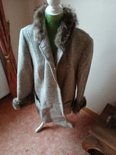 Damen Wollmantel grau mit