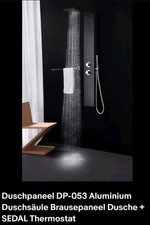 Duschpaneel  Regenfall, Duscharmatur Handbrause Schwarz Thermostat 