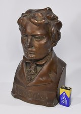 antike BEETHOVEN METALL BÜSTE bronziert Figur klassische Musik Komponist Deko