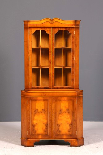 Englische eckvitrine eibe - eckvitrine,