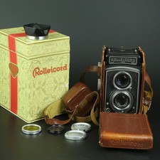 Rolleicord IV, B'tasche, Originalkarton, Objektivdeckel, Sonnenblende, Filter