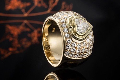 Herz diamant ring - ring, mit