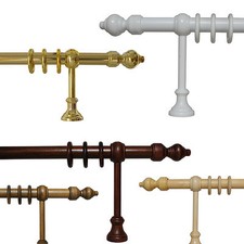 Gardinenstangen Vorhangstangen 28 mm, Holz und Metall/Kunststoff