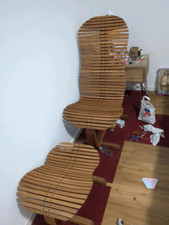 Eiche Stuhl mit Otomane Wohnzimmerstuhl ergonomisch geformt Neu  Schreinerarbeit