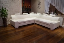 Echtleder Ecksofa Echt Leder Sofa Couch mit Bettfunktion Rindsleder