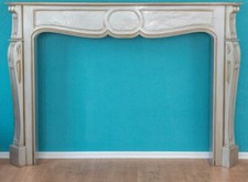 KAMINUMRANDUNG EINFASSUNG FIREPLACE HOLZ SILBERTON B 195 BAROCK-STIL