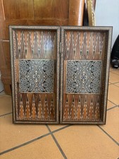 Orientalisches Backgammon Brett / Schachbrett – Handarbeit Intarsien Mosaik Holz