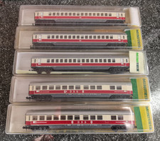5x Minitrix 51 3016 3017 Personenwagen Schnellzug TEE DSG rot beige N 1:160