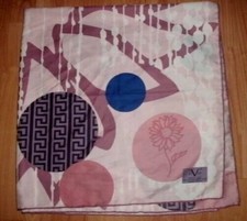 VERSACE 19V69 Tuch 90cm x 90cm Carré Scarf rollierter Rand Mäander Motive