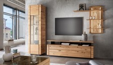 Wohnwand II Massivholz Eiche