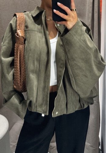Wildleder bomberjacke suede - wildleder,