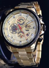 Exklusive Herren Männer Automatik Uhr Gold Farben sportliches Design Kalender