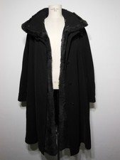 JOBIS Damen Winter Mantel mit Herausnehmbaren Echt Fellfutter Schwarz 42/44