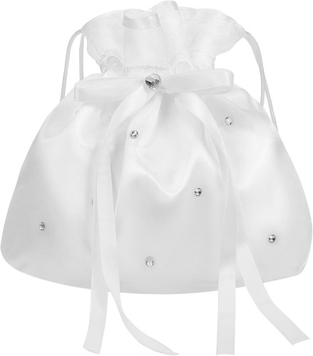 Weiß satin brautbeutel braut - satin, brautbeutel,
