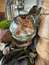 Glaskugel,Christbaumkugel,Kugel,8cm,Weihnachtskugel, Eichhörnchen, handbemalt