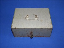 DDR Geldkassette Kassette Hammerschlaglack silber 22 x 17 x 9 Kasse ohne Einsatz