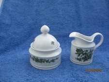 SELTMANN Weiden-Porzellan - Milch- und Zuckerset - RENATE - Dekor:grüne Rose -