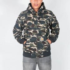 Carhartt Herren Active Jacket Camo Workwear mit Kapuze & Fleece Futter Neu Gr. S